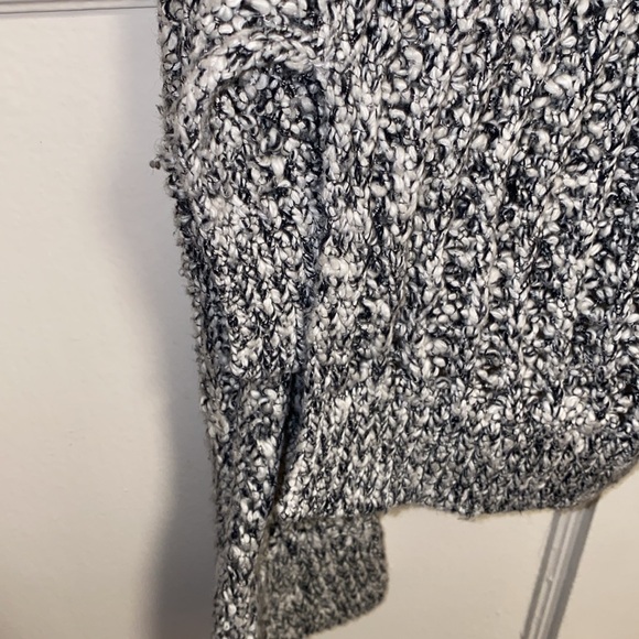 Ann Taylor Large Black White Chunky Open Knit Crew Neck Long Sleeve Sweater - Picture 12 of 14